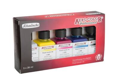 Schmincke Aero Color Acrylic Ink Set Basic Colors 5x28 ml - 1