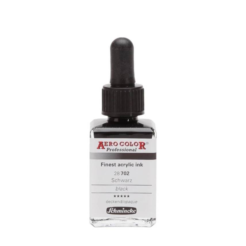 Schmincke Aero Color Akrilik Mürekkep 28 ml 702 Black - 1