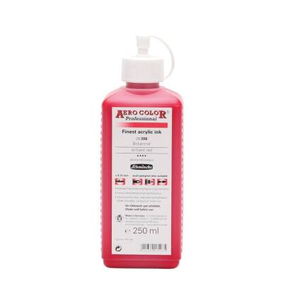 Schmincke Aero Color Akrilik Mürekkep 250 ml 306 Brillant Red - 1