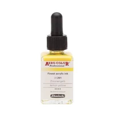 Schmincke Aero Color Akrilik Mürekkep 28 ml 201 Lemon Yellow - 3