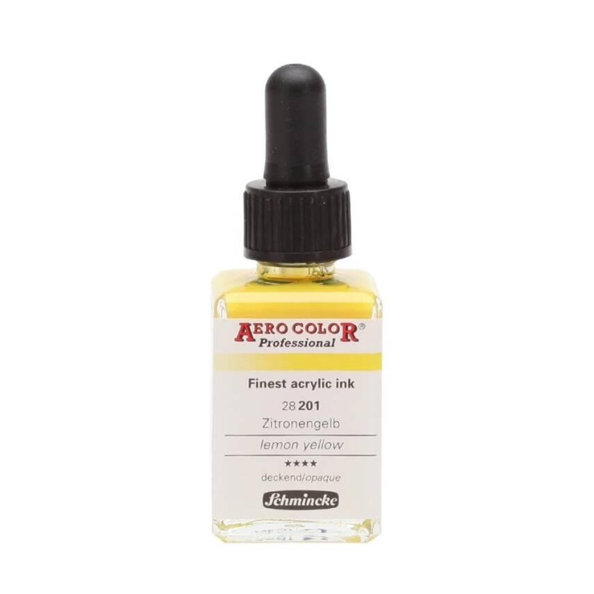 Schmincke Aero Color Akrilik Mürekkep 28 ml 201 Lemon Yellow - 3