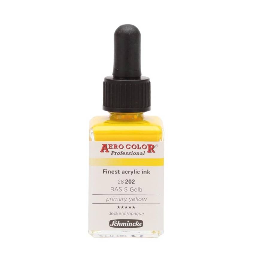 Schmincke Aero Color Akrilik Mürekkep 28 ml 202 Pimary Yellow - 3