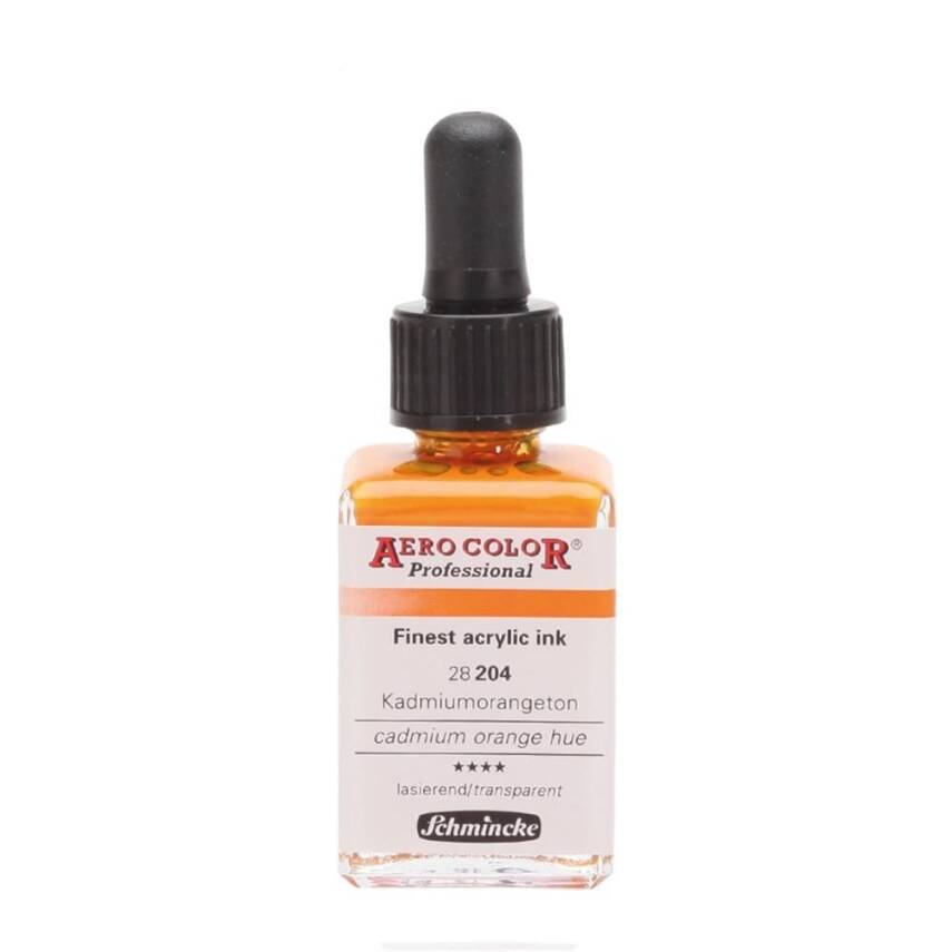 Schmincke Aero Color Akrilik Mürekkep 28 ml 204 Cadmium Orange Hue - 3