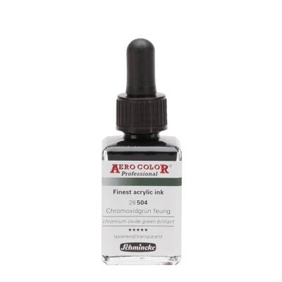 Schmincke Aero Color Akrilik Mürekkep 28 ml 504 Chromium Oxide Green Brilliant - 1
