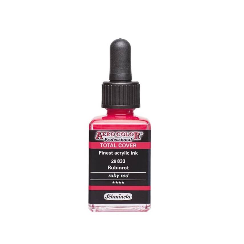 Schmincke Aero Color Akrilik Mürekkep 28 ml 833 Ruby Red - 1
