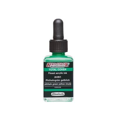Schmincke Aero Color Akrilik Mürekkep 28 ml 851 Phthalo Green Yellow Shade - 1