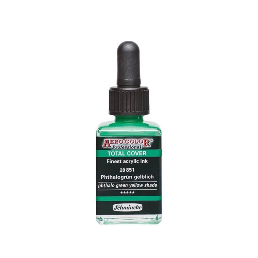 Schmincke Aero Color Akrilik Mürekkep 28 ml 851 Phthalo Green Yellow Shade - 1