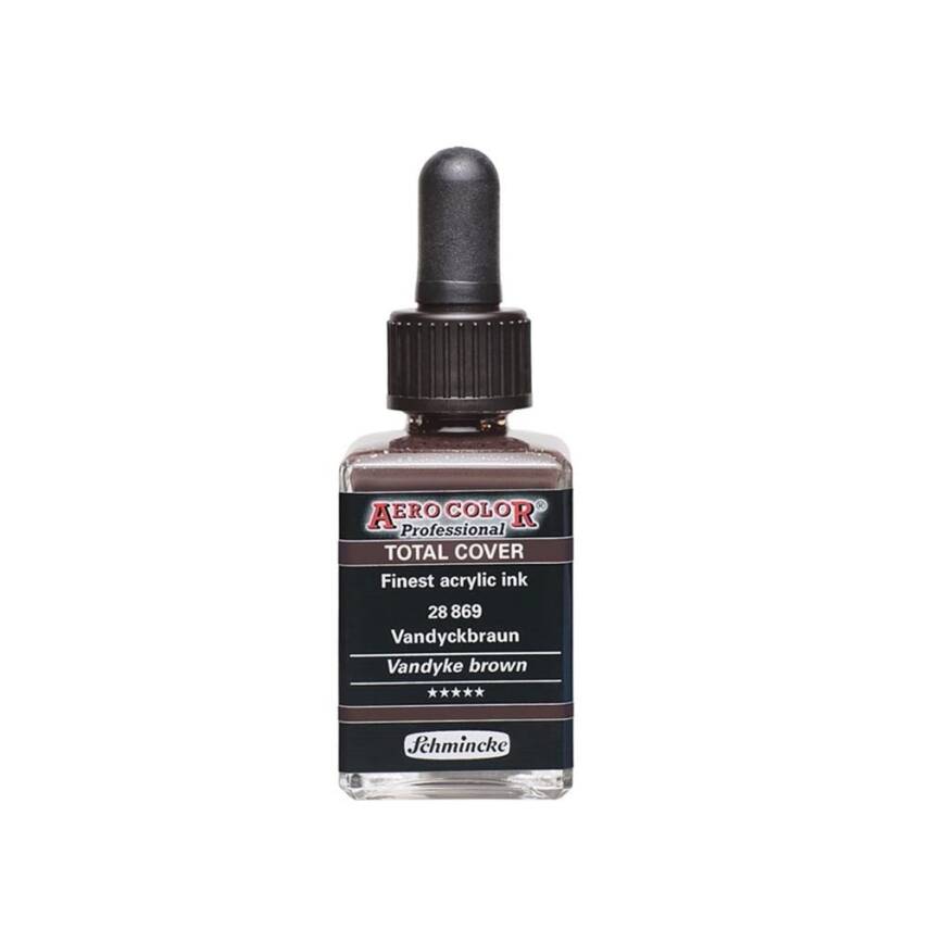 Schmincke Aero Color Akrilik Mürekkep 28 ml 869 Vandyke Brown - 1