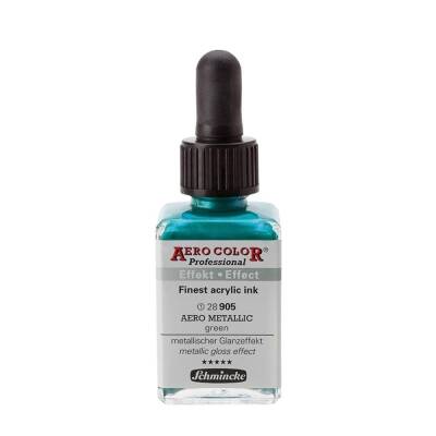 Schmincke Aero Color Akrilik Mürekkep 28 ml 905 Aero Metallic Green