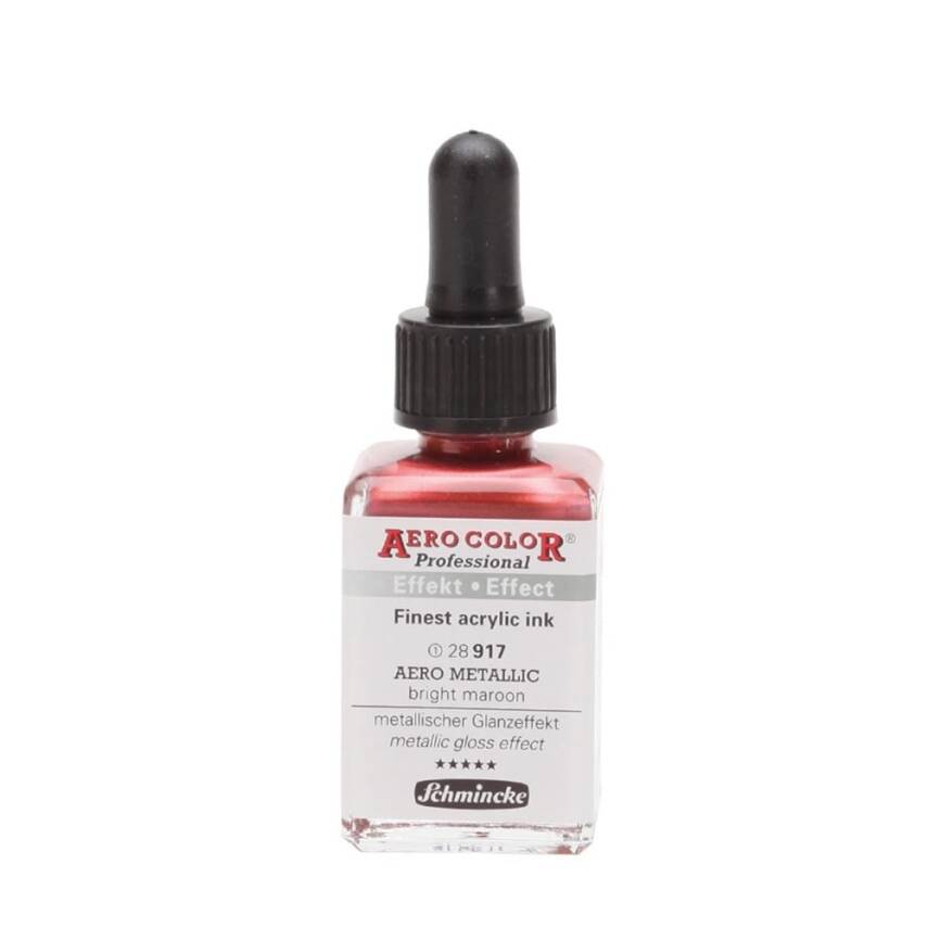 Schmincke Aero Color Akrilik Mürekkep 28 ml 917 Aero Metallic Bright Maroon - 1