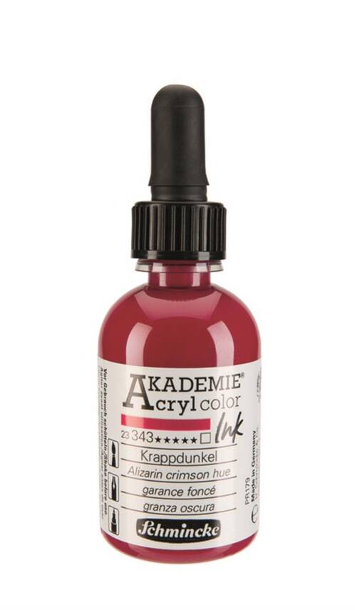 Schmincke Akademie Acrylic Ink 50 ml 343 Alizarin Crimson Hue - 2