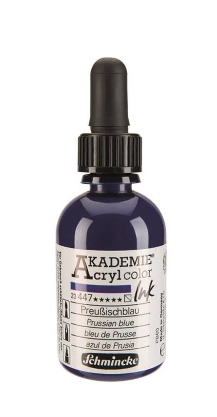 Schmincke Akademie Acrylic Ink 50 ml 447 Prussian Blue - 2