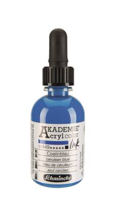 Schmincke Akademie Acrylic Ink 50 ml 449 Cerulean Blue - 2