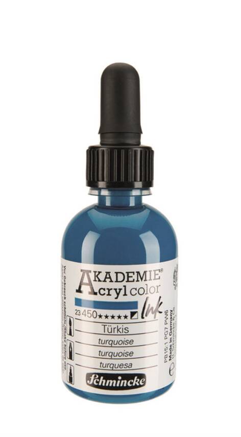 Schmincke Akademie Acrylic Ink 50 ml 450 Turquoise - 1