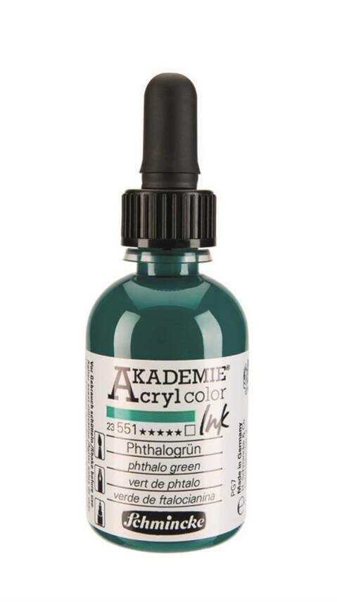 Schmincke Akademie Acrylic Ink 50 ml 551 Phthalo Green - 1