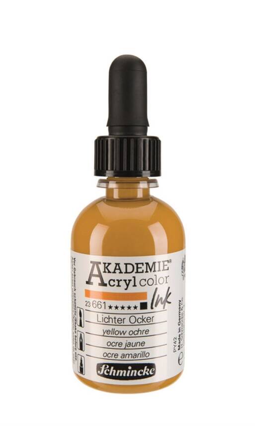 Schmincke Akademie Acrylic Ink 50 ml 661 Yellow Ochre - 1