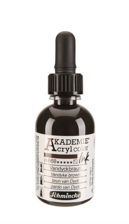 Schmincke Akademie Acrylic Ink 50 ml 668 Vandyke Brown - 2