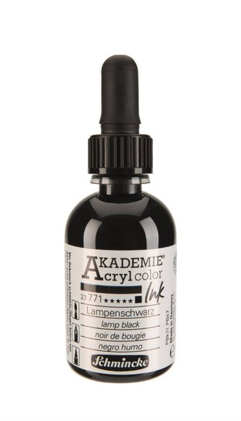 Schmincke Akademie Acrylic Ink 50 ml 771 Lamp Black - 1