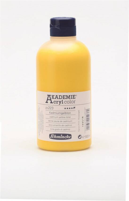 Schmincke Akademie Acrylic Paint 500 ml 223 Cadmium Yellow Hue - 1