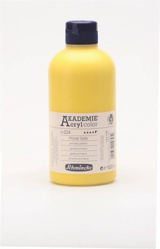 Schmincke Akademie Acrylic Paint 500 ml 224 Primary Yellow - 3