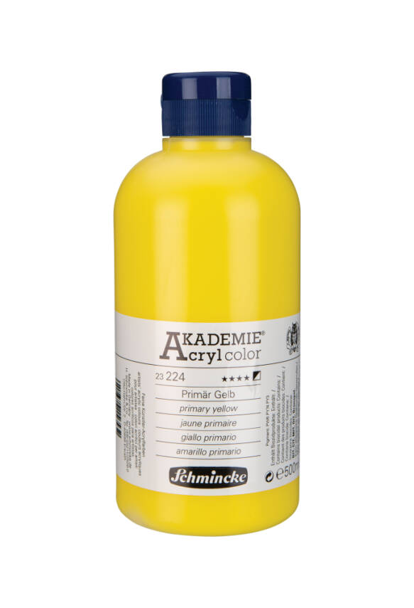 Schmincke Akademie Acrylic Paint 500 ml 224 Primary Yellow - 1