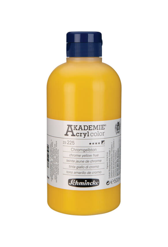 Schmincke Akademie Acrylic Paint 500 ml 225 Chrome Yellow Hue - 1