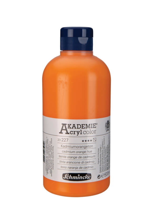 Schmincke Akademie Acrylic Paint 500 ml 227 Cadmium Orange Hue - 1
