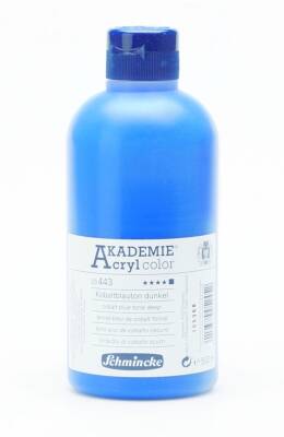 Schmincke Akademie Acrylic Paint 500 ml 443 Cobalt Blue Hue Deep