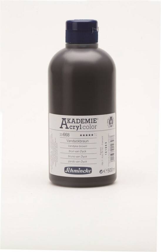 Schmincke Akademie Acrylic Paint 500 ml 668 Vandyke Brown - 1