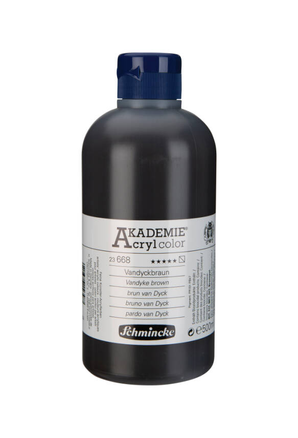 Schmincke Akademie Acrylic Paint 500 ml 668 Vandyke Brown - 1