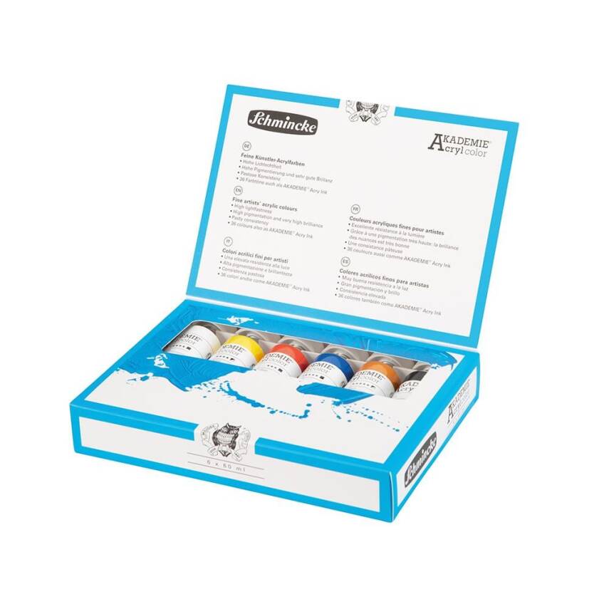 Schmincke Akademie Acrylic Paint Set 6 x 60 ml - 1