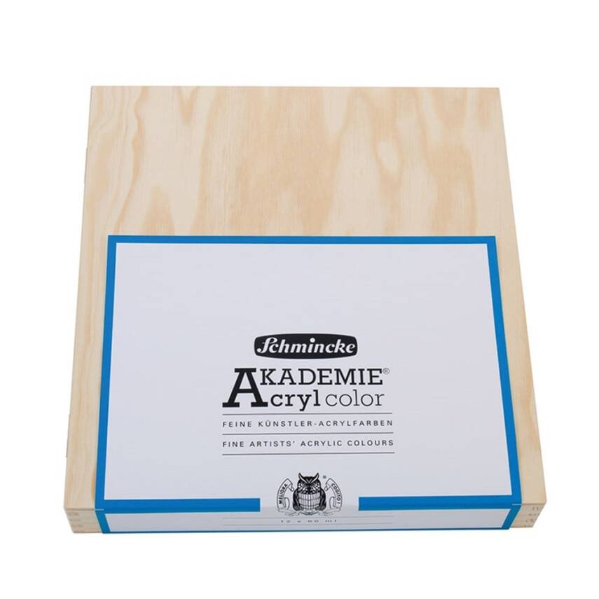 Schmincke Akademie Acrylic Paint Set Wooden Box 12 x 60 ml - 1