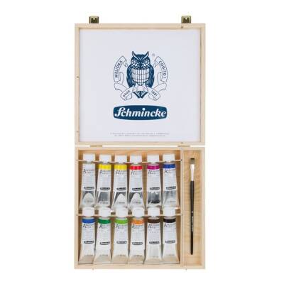 Schmincke Akademie Acrylic Paint Set Wooden Box 12 x 60 ml (1)