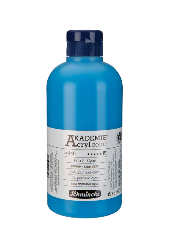 Schmincke Akademie Akrilik Boya 500 ml 446 Primary Blue Cyan - 1