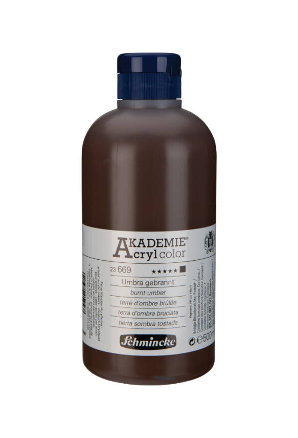 Schmincke Akademie Akrilik Boya 500 ml 669 Burnt Umber - 1