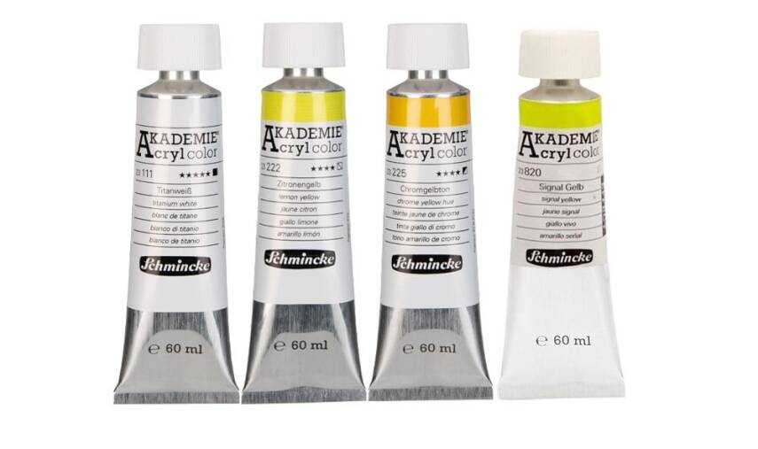 Schmincke Akademie Akrilik Boya Seti 4 x 60 ml (Temel Açık Renkler) - 1