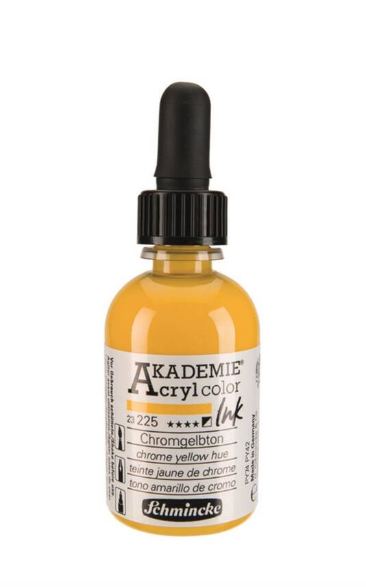 Schmincke Akademie Akrilik Mürekkep 50 ml 225 Chrome Yellow Hue - 1