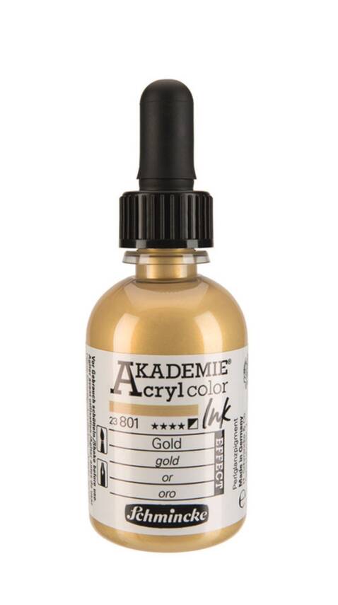 Schmincke Akademie Akrilik Mürekkep 50 ml 801 Gold - 1