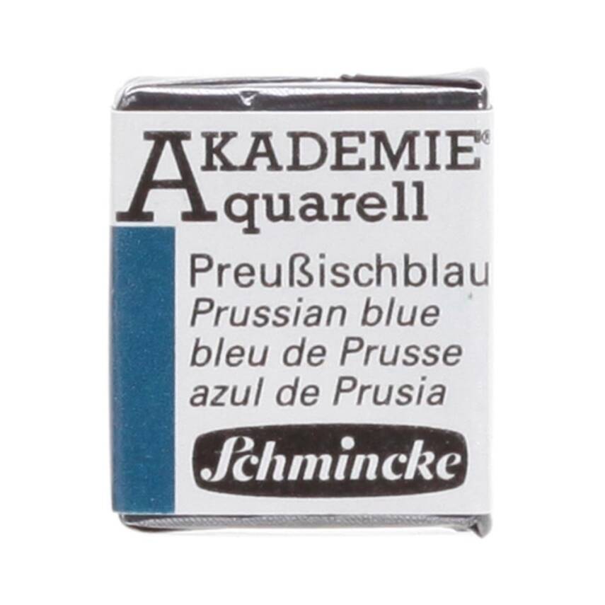 Schmincke Akademie Aquarell Half Pan Watercolor 445 Prussian Blue - 1