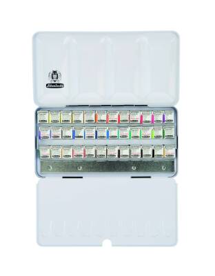 Schmincke Akademie Aquarell Metal Box Watercolour Set 36 x Half Pan 75762 - 1