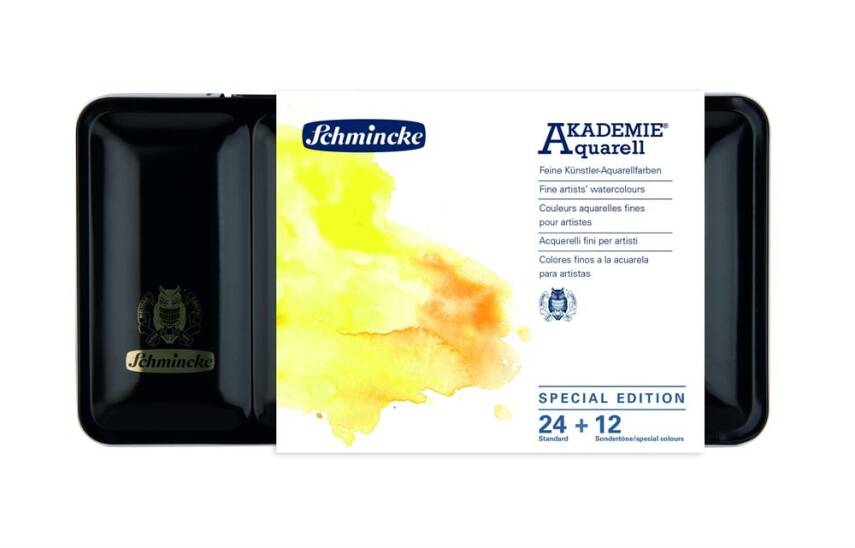 Schmincke Akademie Aquarell Metal Box Watercolour Set 36 x Half Pan 75762 - 2