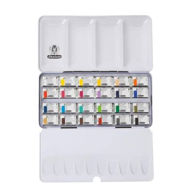 Schmincke Akademie Aquarell Metal Kutu Sulu Boya Seti 24 X Tam Tablet 75425 - 1