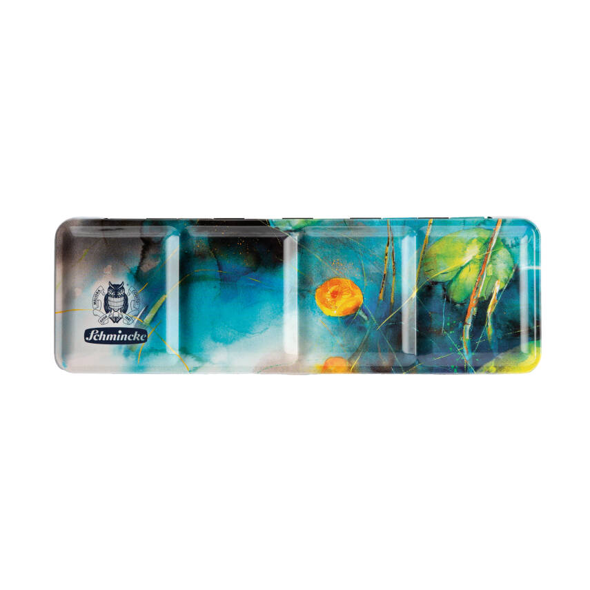 Schmincke Akademie Aquarell Özel Desen Metal Kutu Sulu Boya Seti 12 X Yarım Tablet - 3