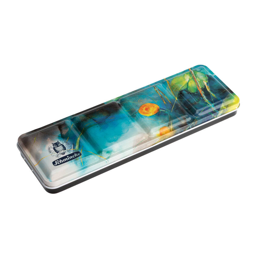 Schmincke Akademie Aquarell Özel Desen Metal Kutu Sulu Boya Seti 12 X Yarım Tablet - 1