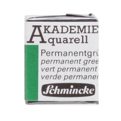 Schmincke Akademie Aquarell Yarım Tablet Sulu Boya 553 Permanent Green - 1