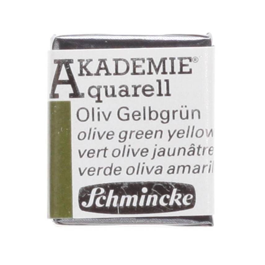 Schmincke Akademie Aquarell Yarım Tablet Sulu Boya 554 Olive Green Yellowish - 1