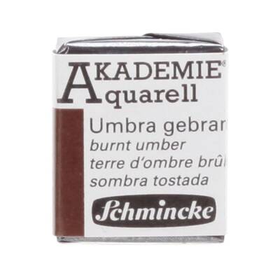 Schmincke Akademie Aquarell Yarım Tablet Sulu Boya 664 Burnt Umber - 1
