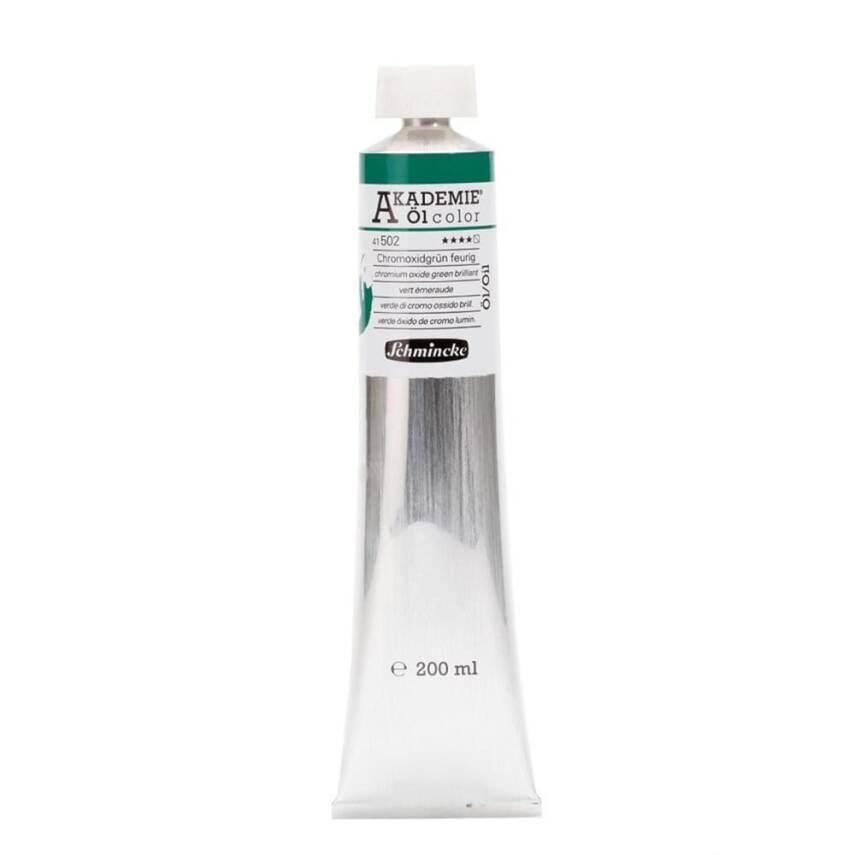 Schmincke Akademie Öl Color Yağlı Boya 200 ml 502 Chromium Oxide Green Brilliant Seri 1  - 1