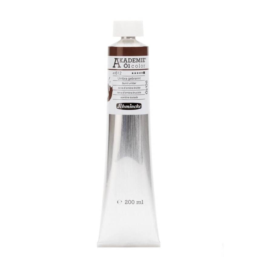 Schmincke Akademie Öl Color Yağlı Boya 200 ml 612 Burnt Umber Seri 1  - 1