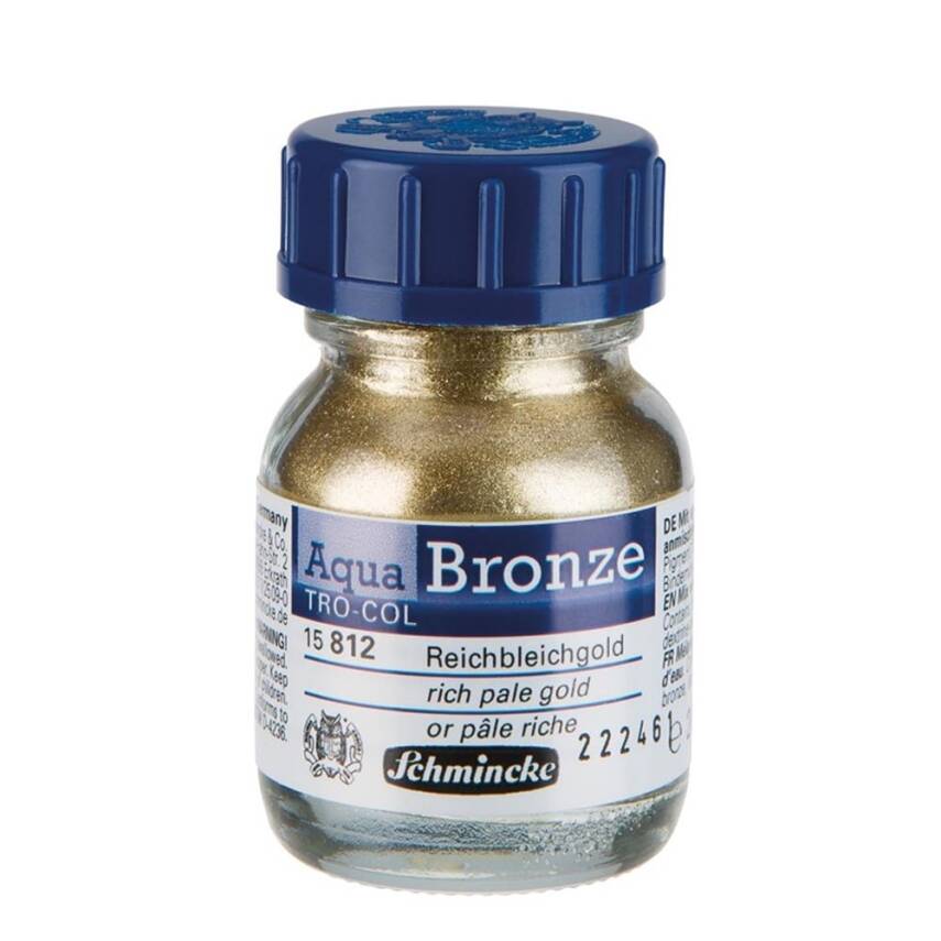 Schmincke Aqua Bronze Sulu Boya Yaldız Pigment 20 ml 812 Rich Pale Gold - 1